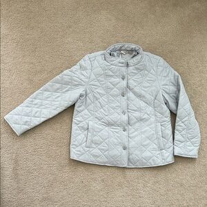 Chico's Light Gray Quilted Puffer Jacket